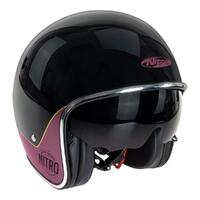 Nitro X582 Tribute Open-Face Helmet - Black/Candy Red