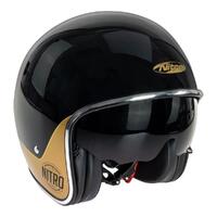 Nitro X582 Tribute Open-Face Helmet - Black/Gold [Size: XS]