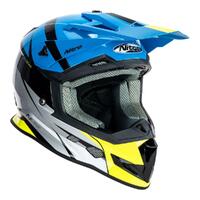 Nitro MX700 Youth MX Helmet - Recoil Blk/Light Blue/Slv/Fluo Green [Size: S]