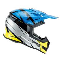 Nitro MX700 Youth MX Helmet - Recoil Blk/Light Blue/Slv/Fluo Green