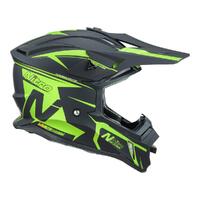 Nitro MX760 MX Helmet - Satin Blk/Fluro Green [Size: S]