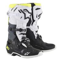Alpinestars Tech 10 Boots - Black/White/Yellow Fluro