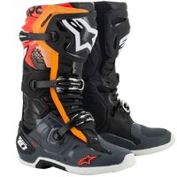 Alpinestars Tech 10 Boots - Black/Gray/Orange Fluro