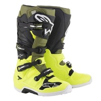 Alpinestars Tech 7 2014 Boots - Fluro Yellow/Military Green/Black
