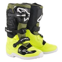 Alpinestars Tech 7S Youth Boots - Fluro Yellow/Military Green/Black