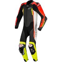 Alpinestars Leather GP Tech V2 1-Piece Suit (Tech Air Compatible) - Black/Fluro Red