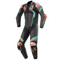 Alpinestars Atem V4 1-Piece Leather Suit - Black/Petrol/Fluro Red