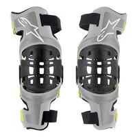 Alpinestars Bionic 7 Knee Brace Set - Silver/Fluro Yellow