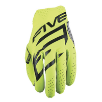 Five 'MXF Race' MX Gloves [Closed Track Only] - Fluro Yellow [Size: 10 L]