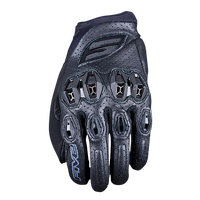 Five 'Stunt Evo 2 Leather' Vented Street Gloves - Black [Size: 10 / L]