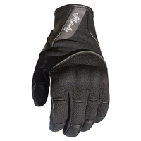 MotoDry 'Star' Ladies Leather/Textile Road Gloves - Black [Size: L]