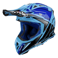 Airoh Aviator 2.2 Check Blue Gloss Motorcycle Helmet