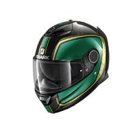 Shark Spartan Carbon ECE Priona Carbon/Green/Gold Helmet