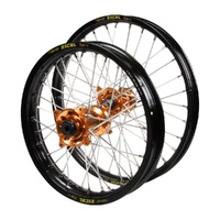 Gas Gas Haan Orange Hubs / Excel JNR Black Rims Wheel Set
