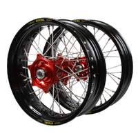 Gas Gas Haan Red Hubs / Excel Black Rims Supermotard Wheel Set