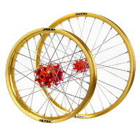 JTR Speedway Red Hubs / Gold Rims Wheel Set 23 / 19*2.15