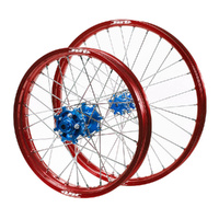 JTR Speedway Blue Hubs / Red Rims Wheel Set 23 / 19*2.15