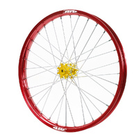 JTR Speedway Gold Hubs / Red Rims Front Wheel 23*1.60