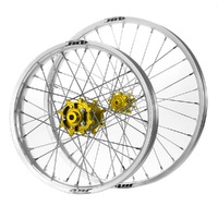 JTR Speedway Gold Hubs / Silver Rims Wheel Set 23 / 19*2.15
