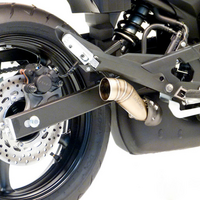 LV EXHAUST TIP | SLASH CUT | STAINLESS | XJ6/DIVERSION/FZ6R 09>15 (fits w orig center stand)