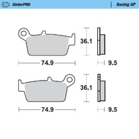 Moto-Master TM SinterPro Racing GP Rear Brake Pads