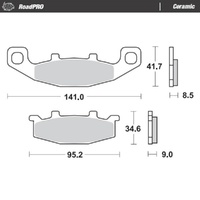 Moto-Master Hyosung Ceramic Left Front Brake Pads