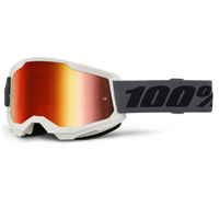 100% 'Strata 2' MX Goggles - Grey (Red Mirror Lens)