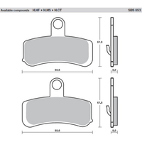 SBS 853H.HS FRONT PADS | SINTER STREET AMERICAN V-TWIN
