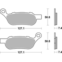 SBS 854H.CT FRONT/RAR PADS | CARBON STREET AMERICAN V-TWIN
