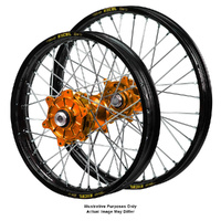 KTM 950-990 Adventure SM Pro Orange Hubs / Excel Black Rims Wheel Set 950 ADVENTURE 2003-2014 (17*3.5 / 17*4.25)