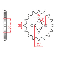 MTX 1425 Steel Front Sprocket #428 (14T) (10-1425-14)
