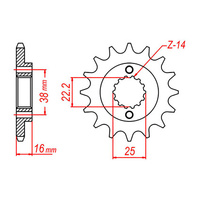 MTX 740 Steel Front Sprocket #525 (15T) (10-740-15)