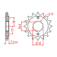 MTX 1321 Steel Front Sprocket #520 (14T) (10-KCZ-14)