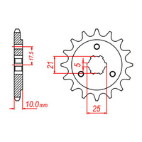 MTX 1448 Steel Front Sprocket #525 (14T) (10-31D-14)