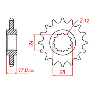 MTX 1371 Steel Front Sprocket #525 (14T) (10-MV9-14)
