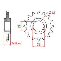 MTX 1371 Steel Front Sprocket #525 (16T) (10-MV9-16)