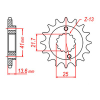MTX 1307 Steel Front Sprocket #520 (14T) (10-MBN-14)
