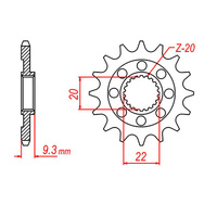 MTX 1446 Steel Front Sprocket #520 (14T) (10-035-14)