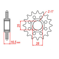 MTX 1904 Steel Front Sprocket #525 (16T) (10-KT6-16)