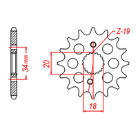 MTX 1310 Steel Front Sprocket #420 (15T) (10-KSE-15)