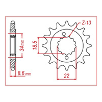 MTX 1908 Steel Front Sprocket #520 (16T) (10-RC3-16)