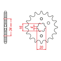 MTX 1263 Steel Front Sprocket #428 (15T) (10-459-15)
