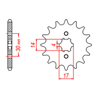MTX 249 Steel Front Sprocket #420 (15T) (10-044-15)