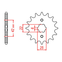 MTX 278 Steel Front Sprocket #530 (15T) (10-344-15)
