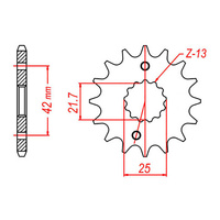 Sprocket Front MTX 565 – 15T #520