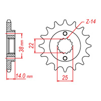 MTX 497 Steel Front Sprocket #530 (15T) (10-497-15)