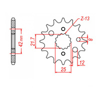MTX 519 Steel Front Sprocket #530 (16T) (10-169-16)