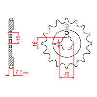 MTX 555 Steel Front Sprocket #428 (13T )