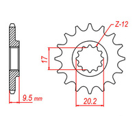 MTX 1906 Steel Front Sprocket #420 (13T) (10-KT4-13)