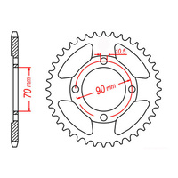 MTX 264 Steel Rear Sprocket #428 (45T) (11-Y2P-45)